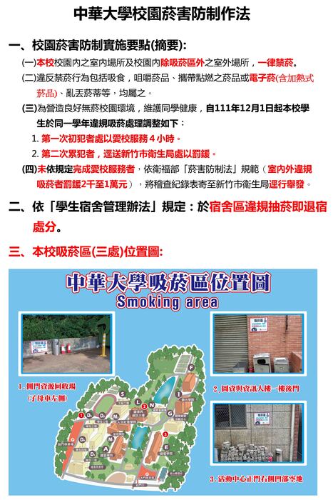 (最新)中華大學校園菸害防制作法圖片